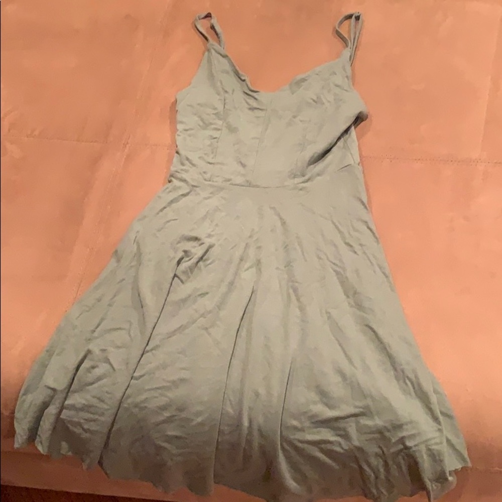 green subdued skater dress